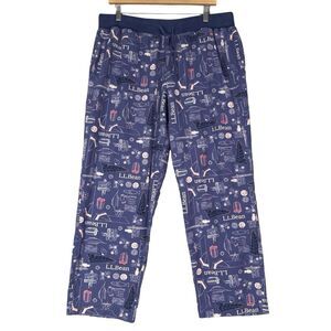 L.L. Bean Mens Pajama Pants Extra Large Flannel Sleepwear Lounge Vacationland ME